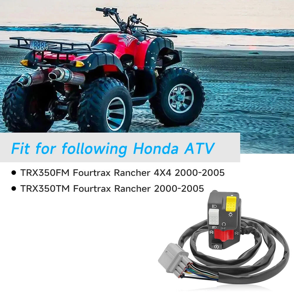 Left Handlebar Start Stop Switch for Honda Rancher 350 TRX350TM/FM (2000–2005)
