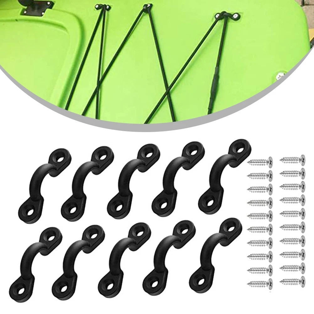 10 Pack Bungee Deck Loops with Eye Hooks for Kayaks