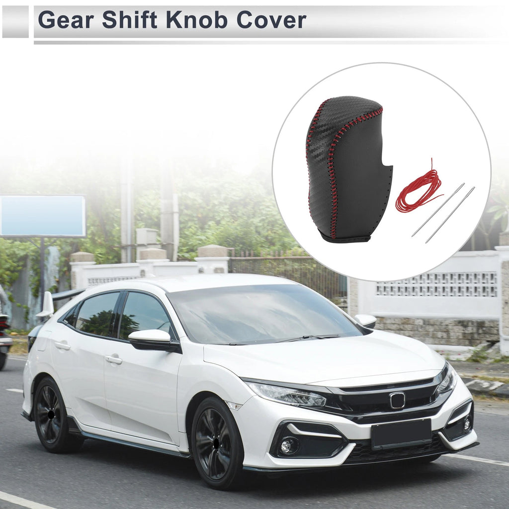 Gear Shift Knob Cover Replacement for Honda Civic (2012–2014) Black Carbon Fiber