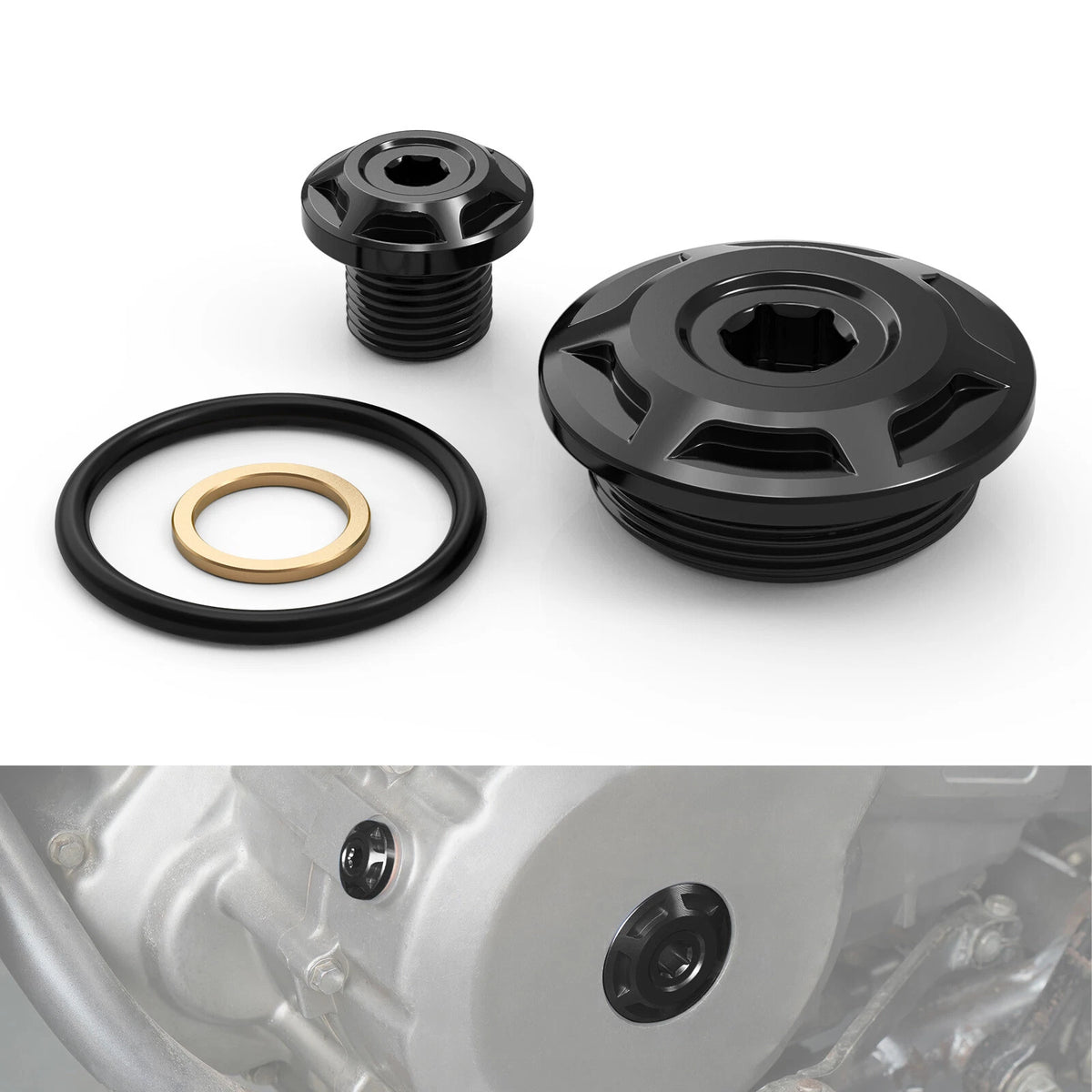 Crankcase Engine Timing Plugs w/ O-ring for Suzuki DR650SE DR650S (1996–2025)