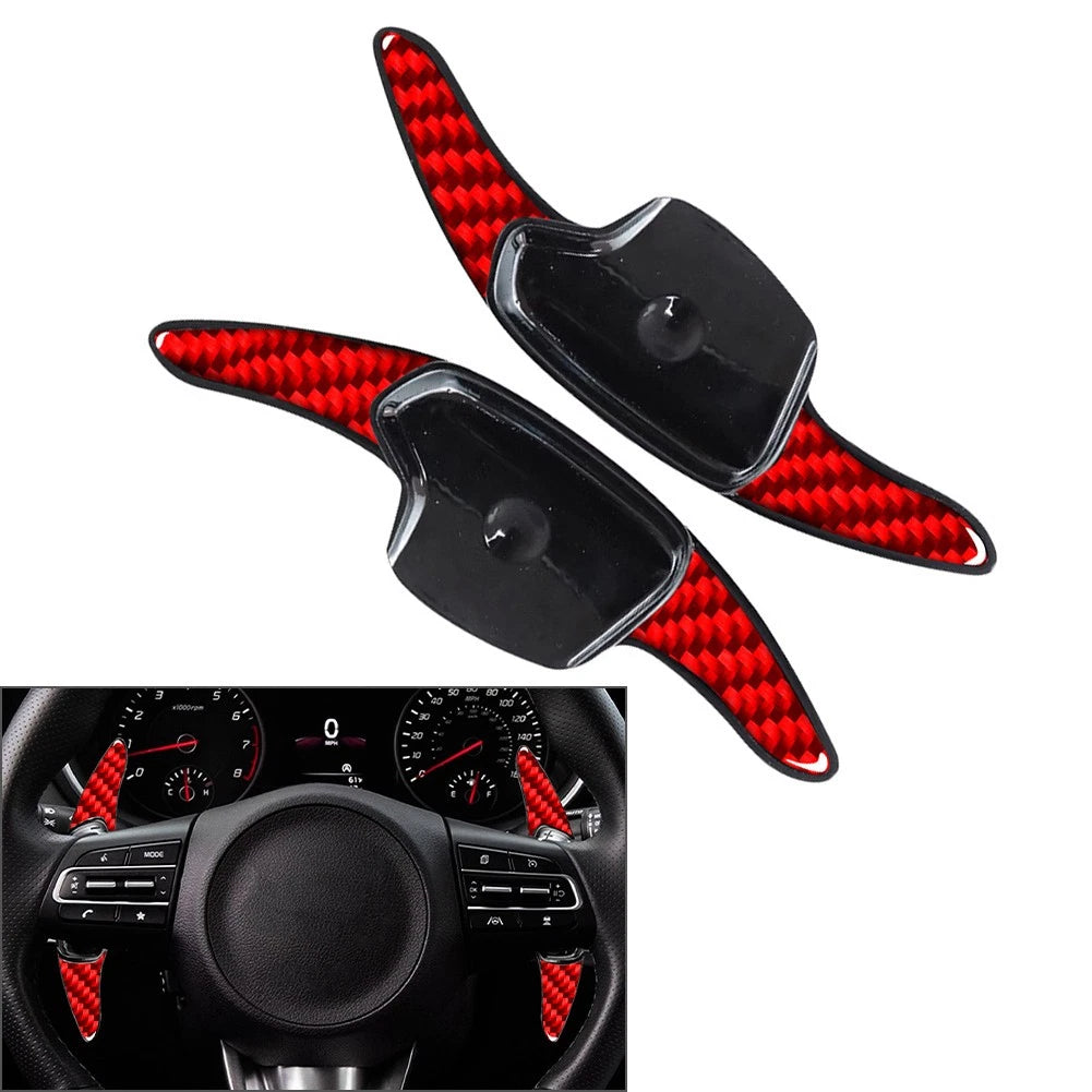 2X Red Steering Wheel Shift Paddle Extension for Kia K3 (2019–2023)