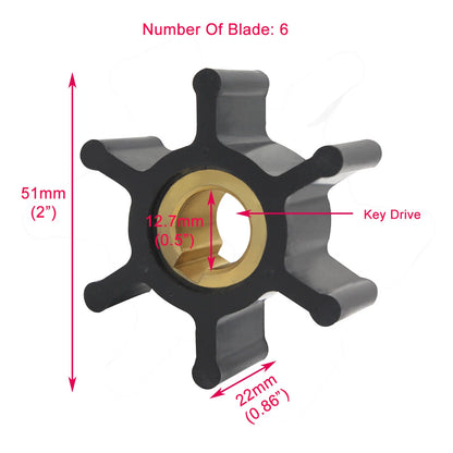 Flexible Impeller for Jabsco CEF 500129 Yanmar 124223-42092 JMP 7052