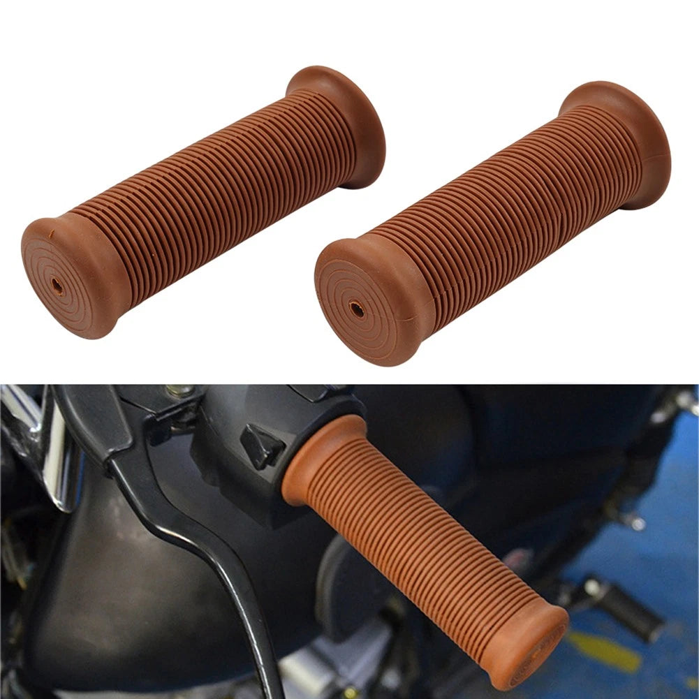 Pair of 7/8'' Universal Motorcycle Scooter Handlebar Grips - Light Brown