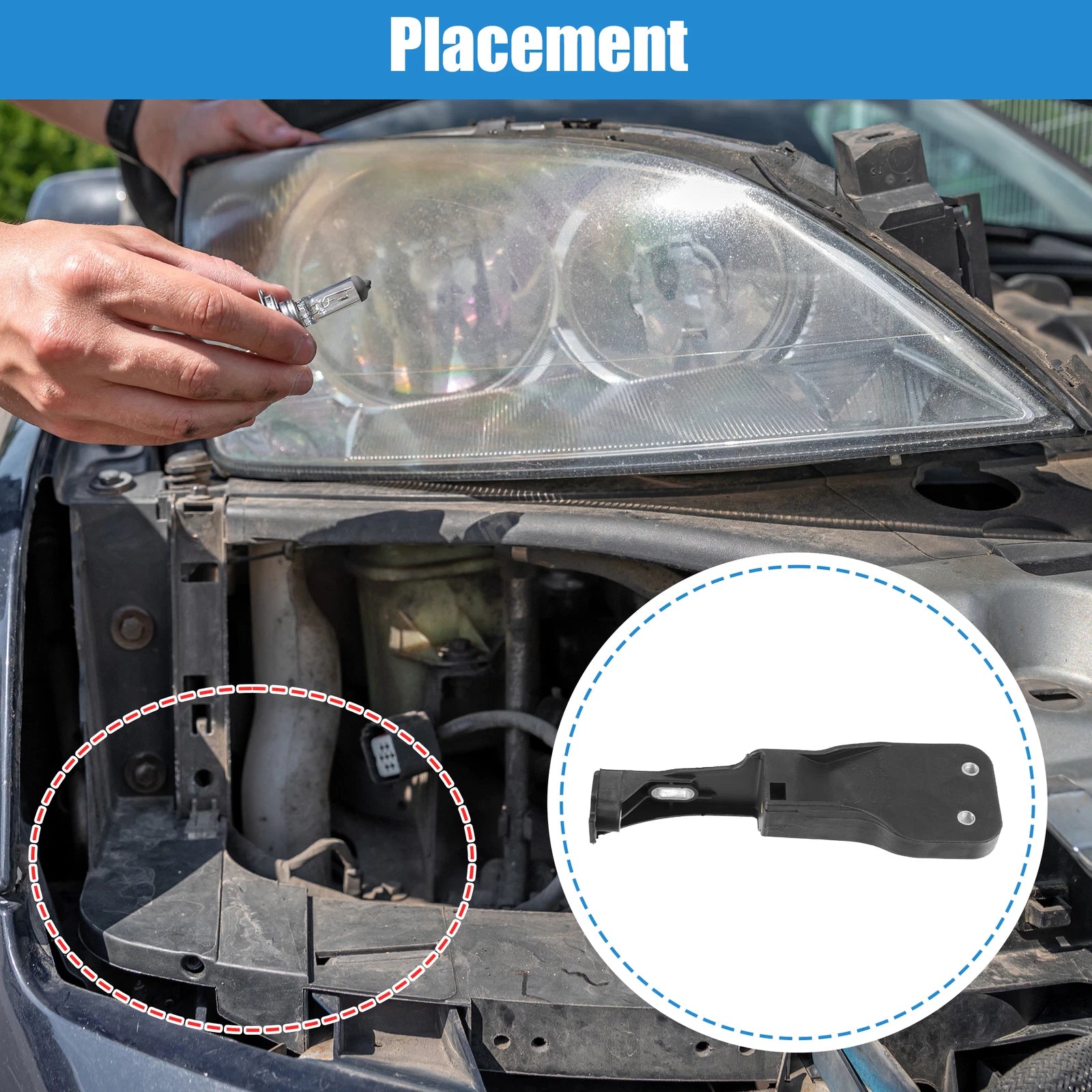 Front Right Headlight Support Mount Bracket for Mercedes Benz W204 (2010–2015)