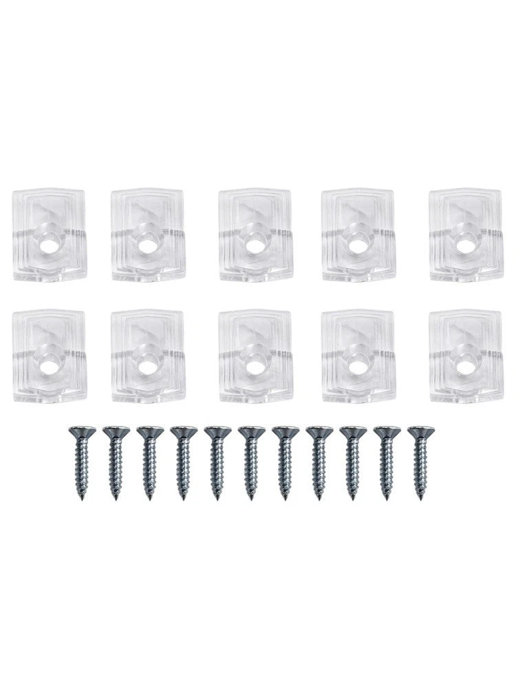 Set of 20 Clear Mirror Mounting Clips for Universal Use