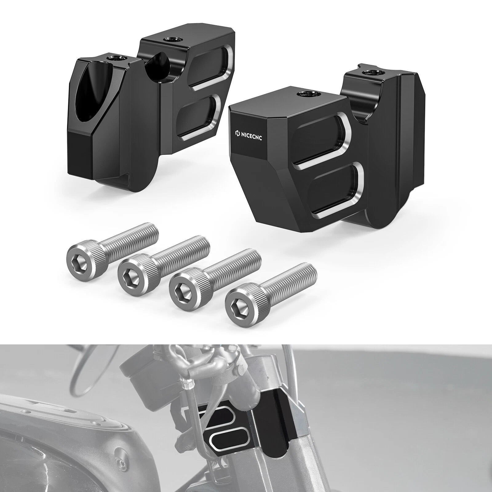 1.77" Handlebar Riser Mount 0.59" Kickback for Harley Sportster S (2021–2024)
