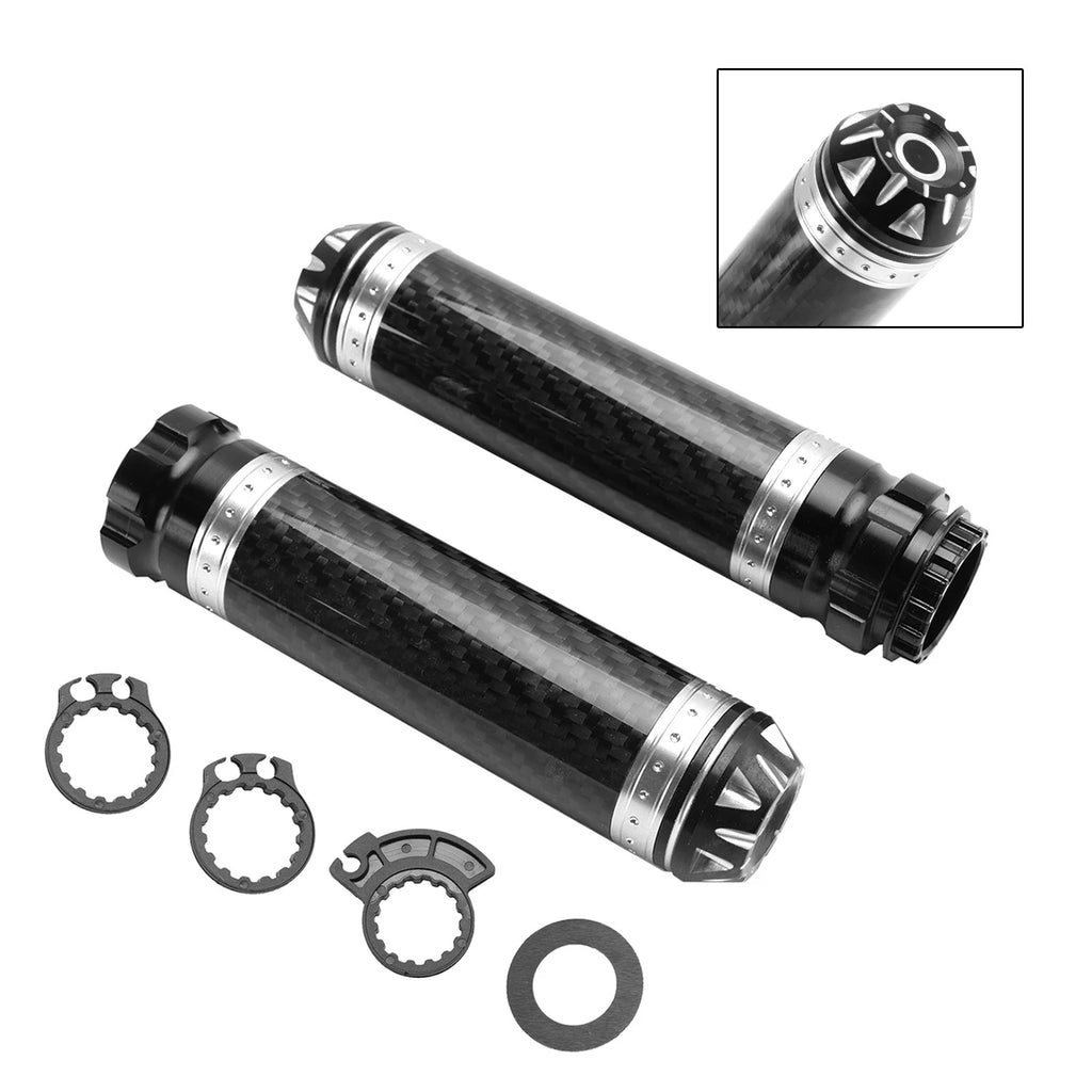7/8" Motorcycle Handle Bar Grips for Universal Fit (Silver)