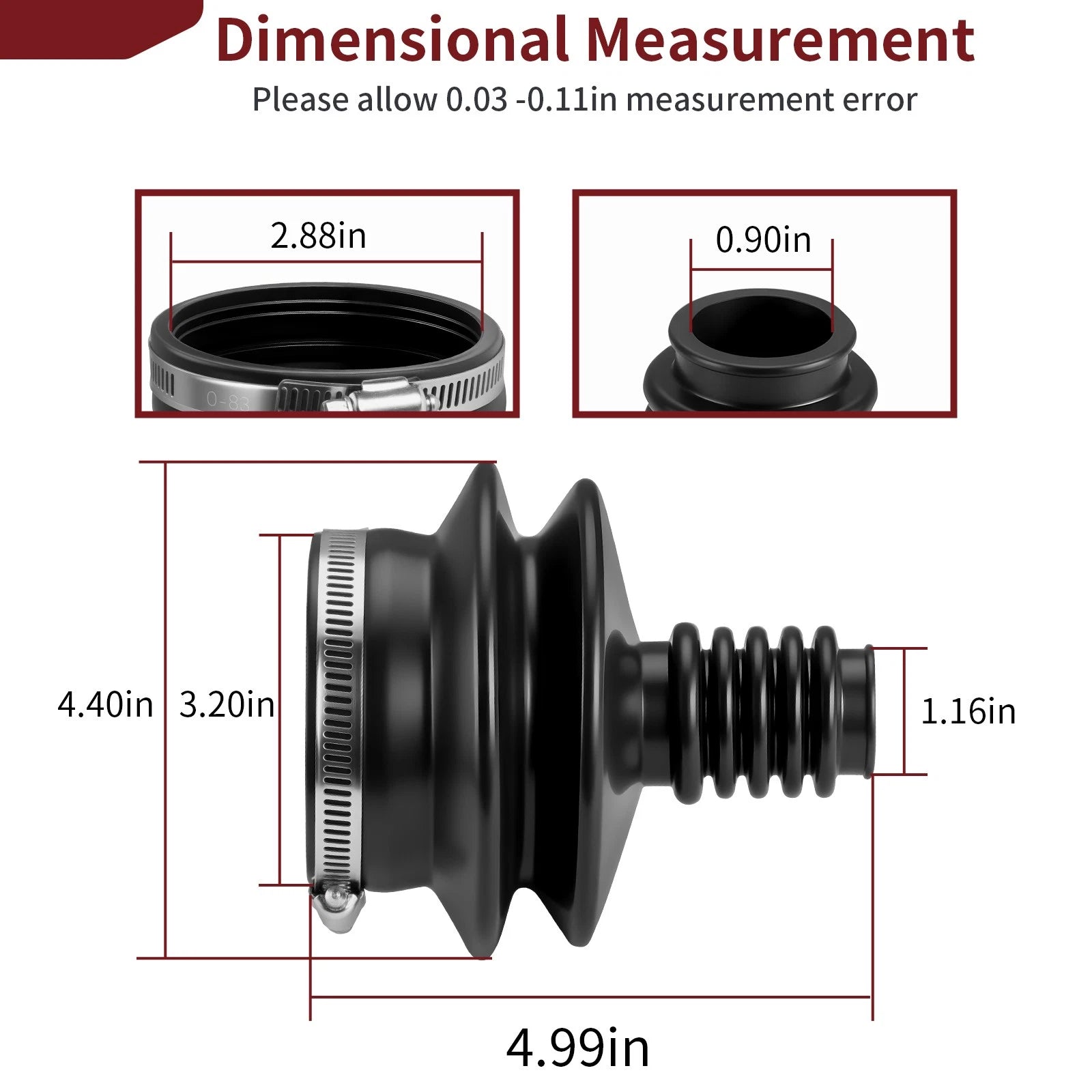 Drive Shaft Universal Boot for Suzuki King Quad 300 LT-F4WDX (1991–1998)