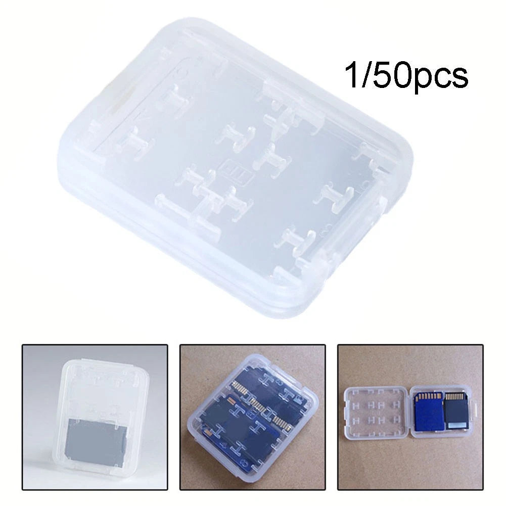 150pcs Memory Card Storage Box Portable Transparent Plastic Case
