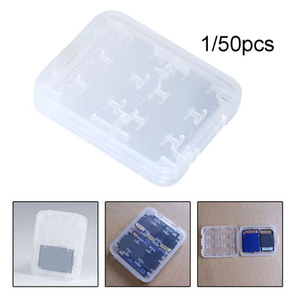 150pcs Memory Card Storage Box Portable Transparent Plastic Case