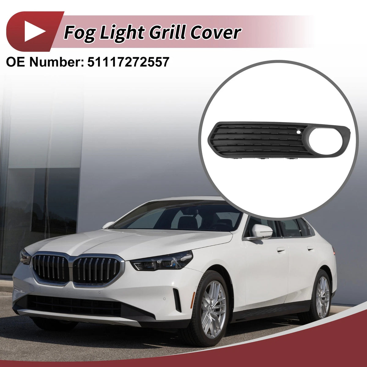 Front Left Fog Light Grill Replacement for BMW F20 (2011–2015) Black