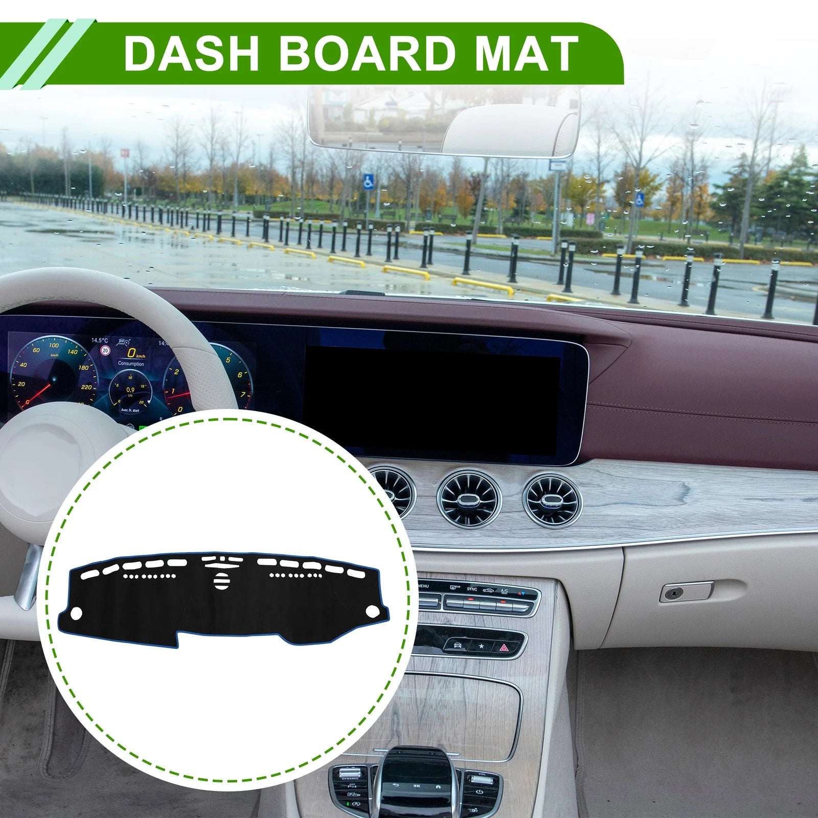 Dashboard Dash Cover Mat Sun Protector for Mercedes E-Class (2010–2016)