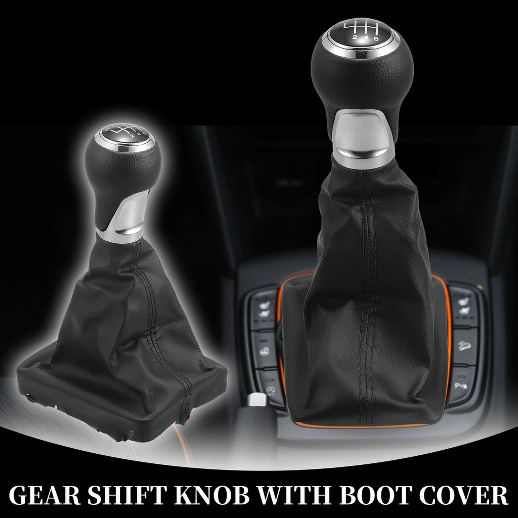 6 Speed Gear Shift Knob with Dust Cover for Audi A6 C6 4F (2004–2008)
