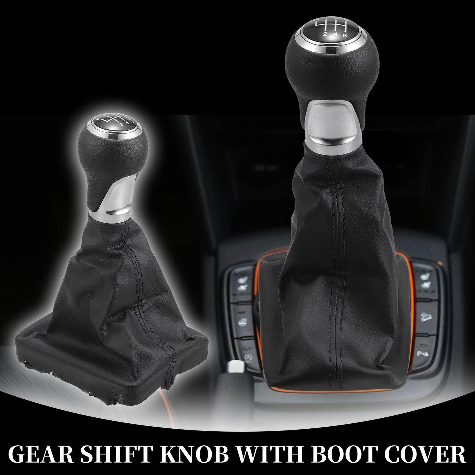 6 Speed Gear Shift Knob with Dust Cover for Audi A6 C6 4F (2004–2008)