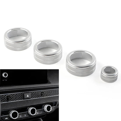 Silver AC Climate Control Knob Ring Cover for Honda Civic CR-V (2023-2024)