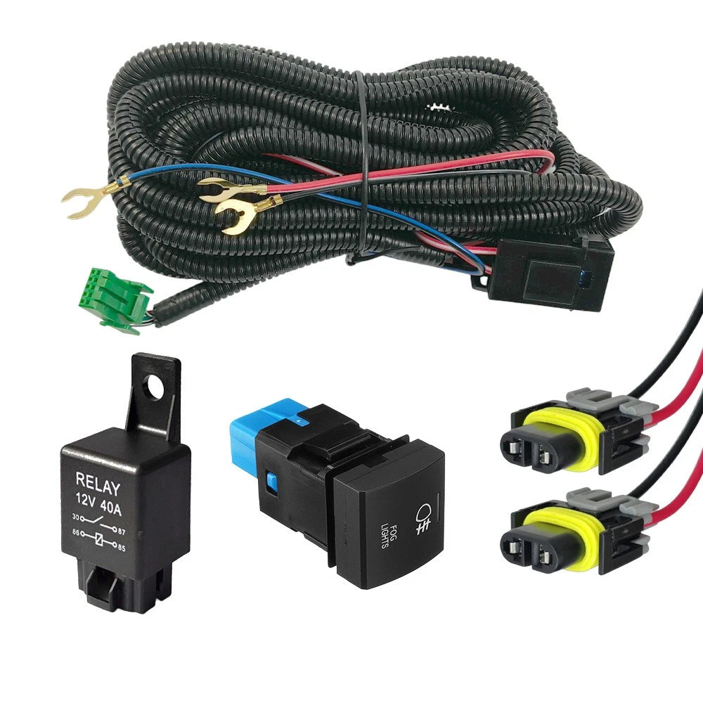 H11 Fog Light Harness with Relay Switch for Toyota Corolla Camry (2018–2025)