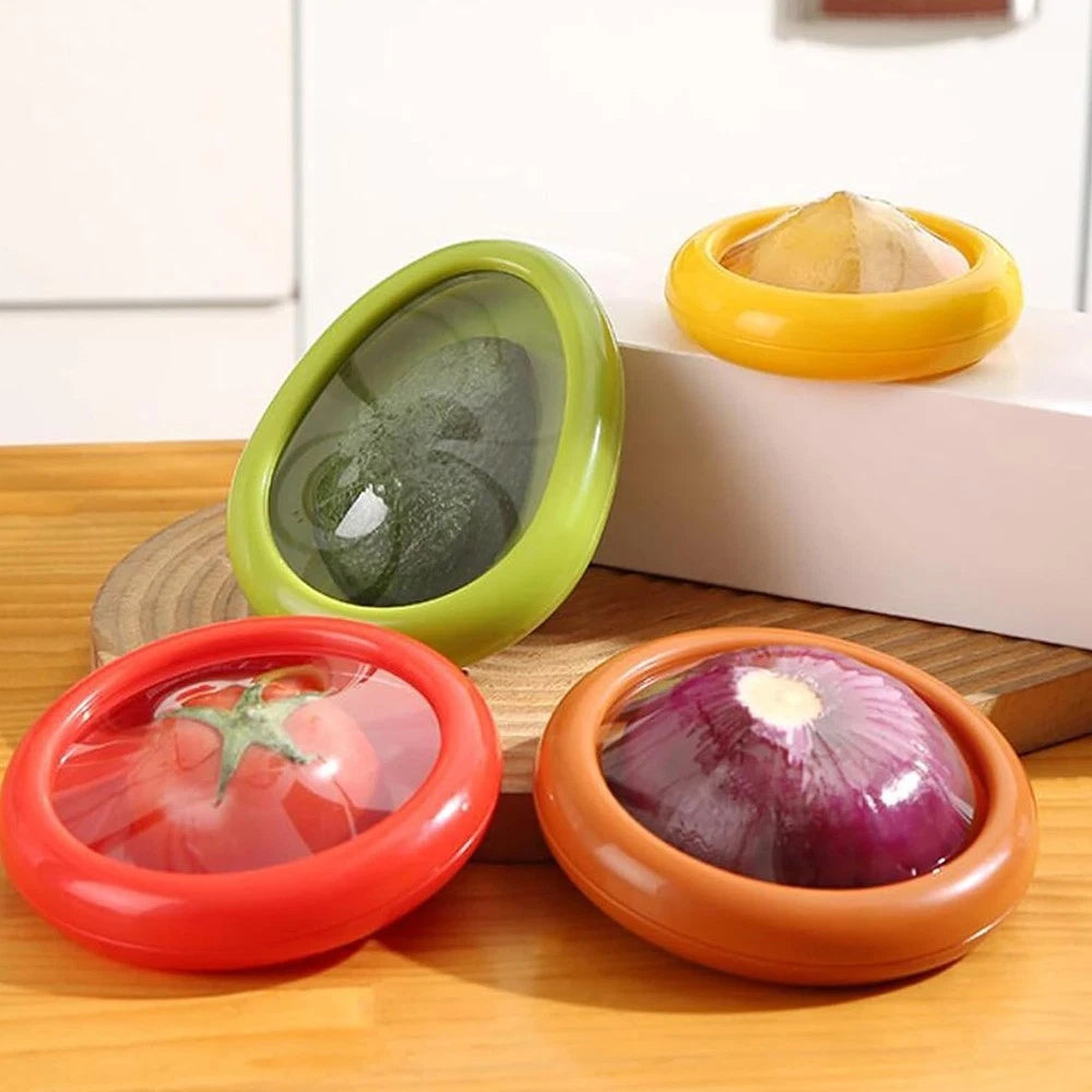 4pcs Household Silicone Fruit Anti-Oxidation Storage Box for Fridge Keep Fresh
