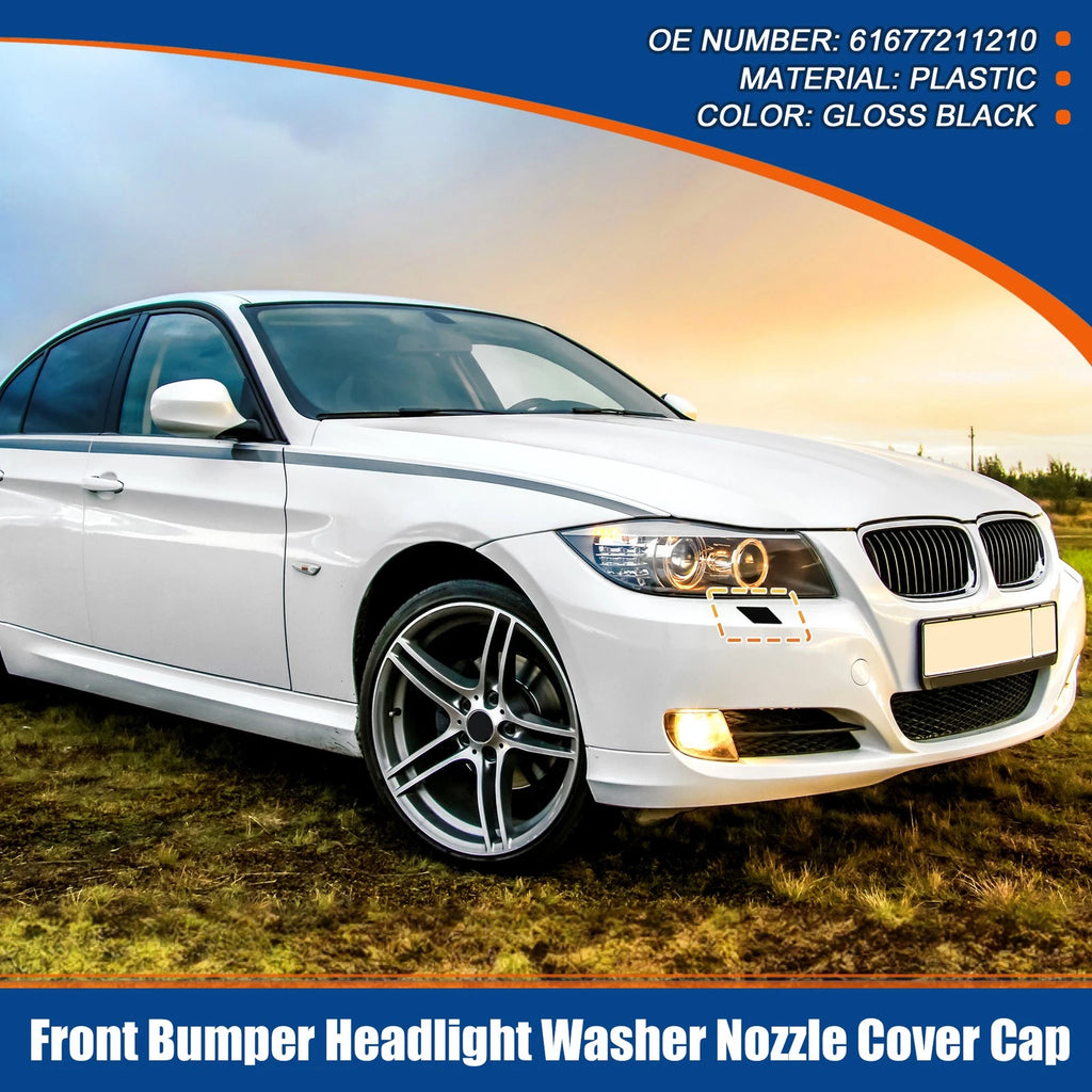 Front Right Bumper Washer Nozzle Cover for BMW 3 Series E90 Gloss Black (2005–2012)