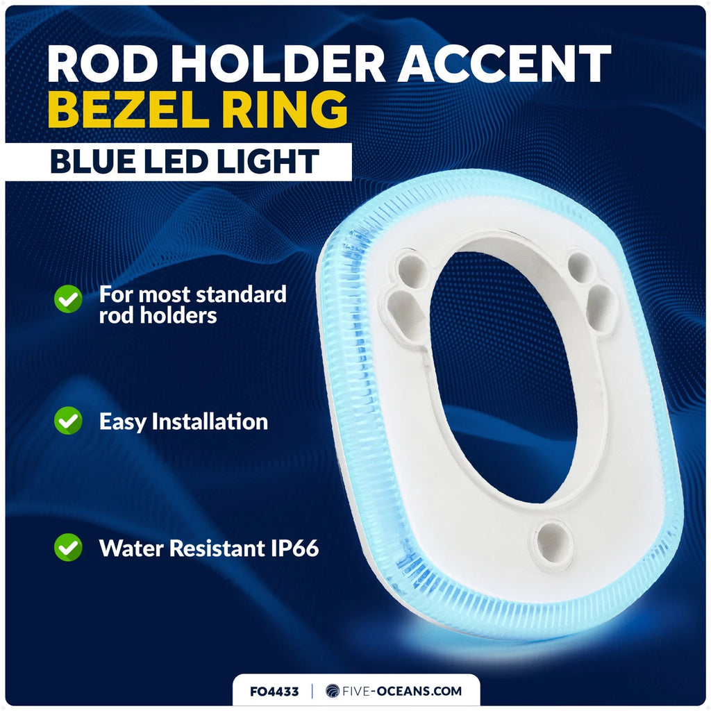Blue LED Rod Holder Accent Bezel Ring for Five Oceans FO4433