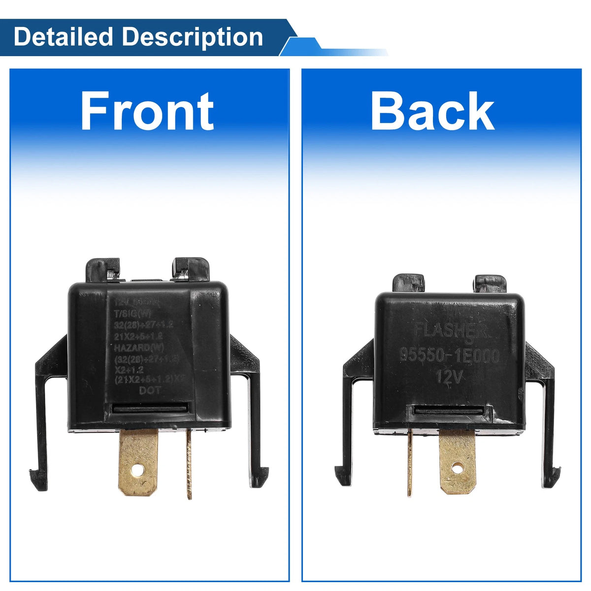 Turn Signal Flasher Relay for Hyundai Accent (2006–2011) No. 955501E000 Black