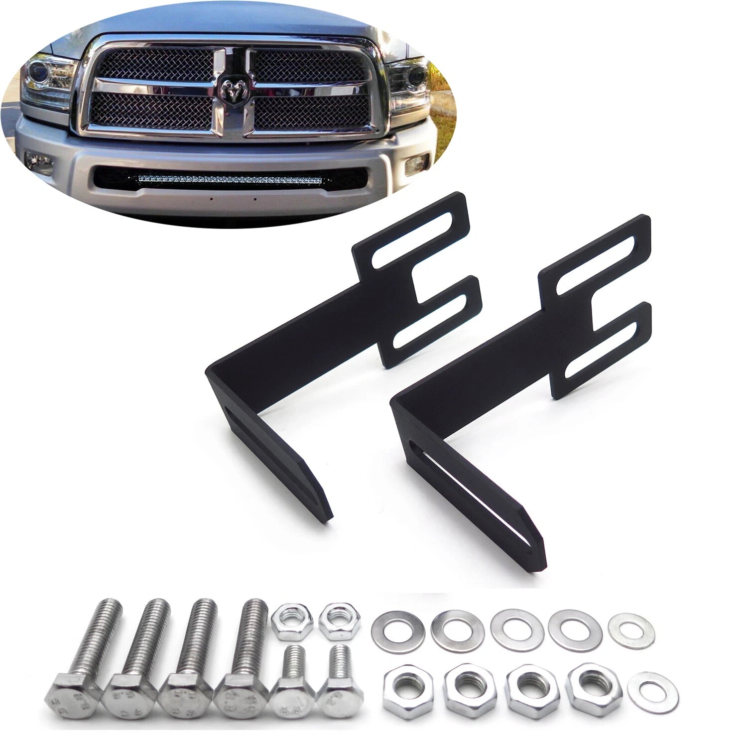 LED Lightbar Lower Bumper Mount Brackets for RAM 2500 3500 (2003–2018)