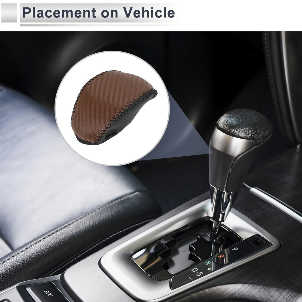 Gear Shift Knob Cover Replacement for Toyota RAV4 (2019–2024) Brown Carbon