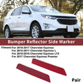 Pair Rear Bumper Reflectors Left Right Replacement for Chevrolet Equinox (2010–2016)