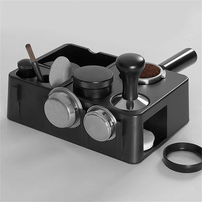 Espresso Tamping Station with Adjustable Height for Coffee Preparation
