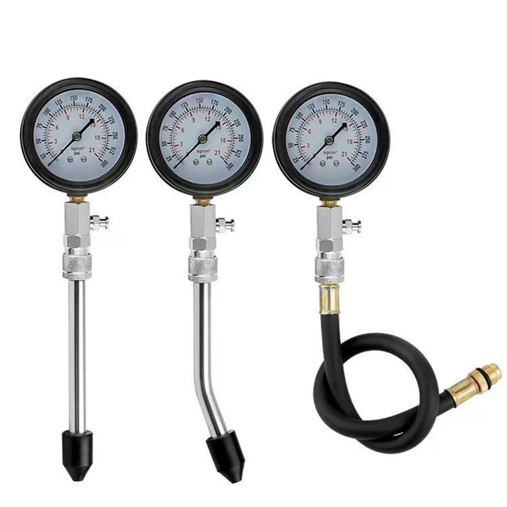 Auto Cylinder Pressure Tester with Dual-Scale & 4 Metric Thread Adapters
