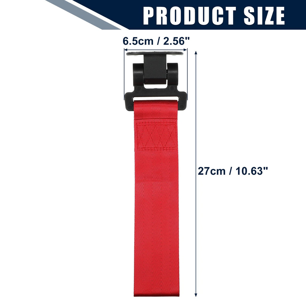 Tow Hook Strap for Car (27x6.5cm) - Red