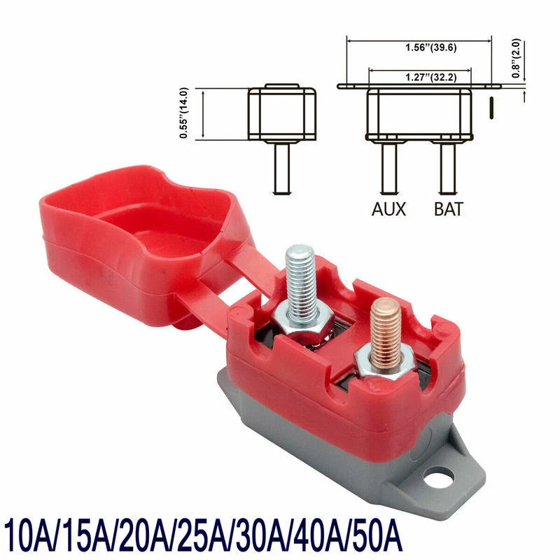 12V Circuit Breaker & Cover for Dual Battery (10-50A)