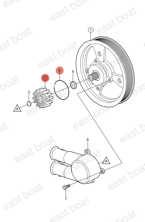 Impeller Repair Kit 21951348 21213660 for Volvo Penta (With Stop Lug)