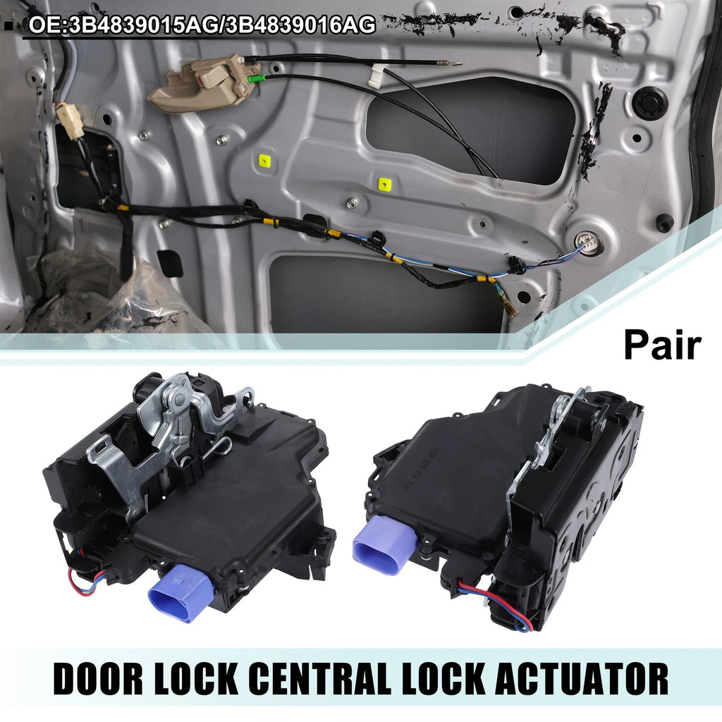Door Latch Actuator Assembly Front Left Right Pair for Volkswagen Polo (2009–2017)
