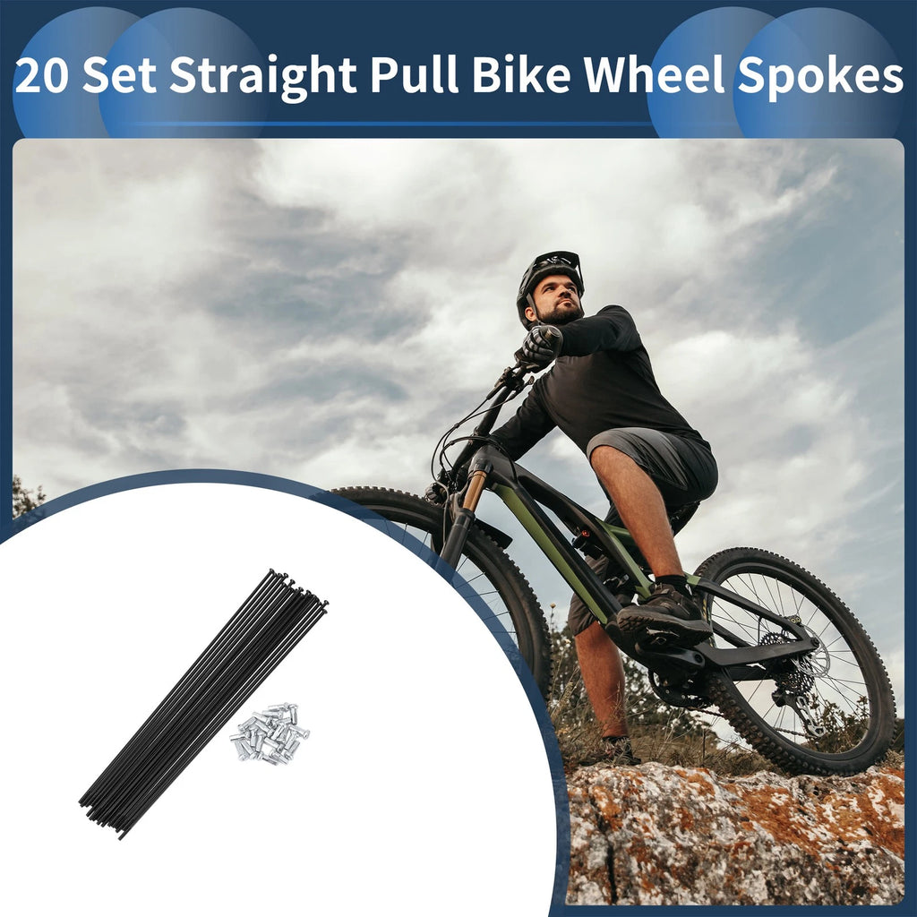Bicycle Wheel Spokes 191mm Straight Pull Replacement for Universal Set (191mm)