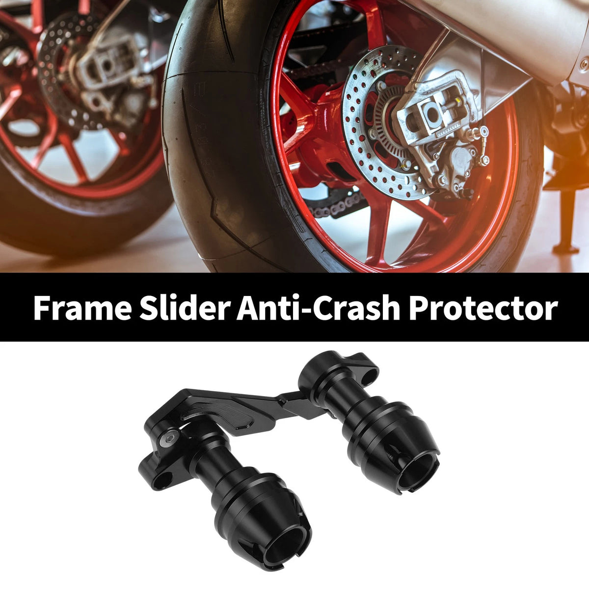 Frame Slider Anti-Crash Protector for Motorcycles 175mm Aluminum Alloy Black