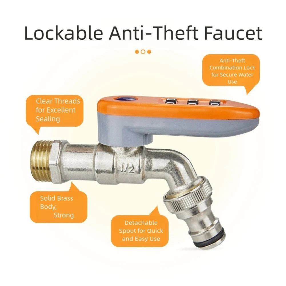 Faucet Lock System for RV Valve Handles (Outdoor Garden)