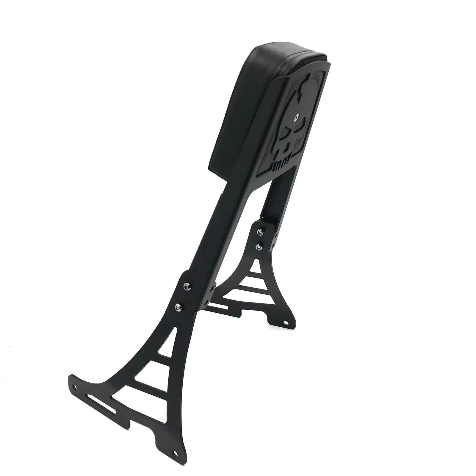 Black Skull Backrest Sissy Bar Leather Pad for Softail FLSTSC FXST FXSTB FXSTS (2000–2017)