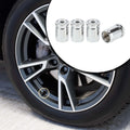 Tire Valve Stem Caps 13mm Silver Replacement for Car SUV Bike (1 Set)