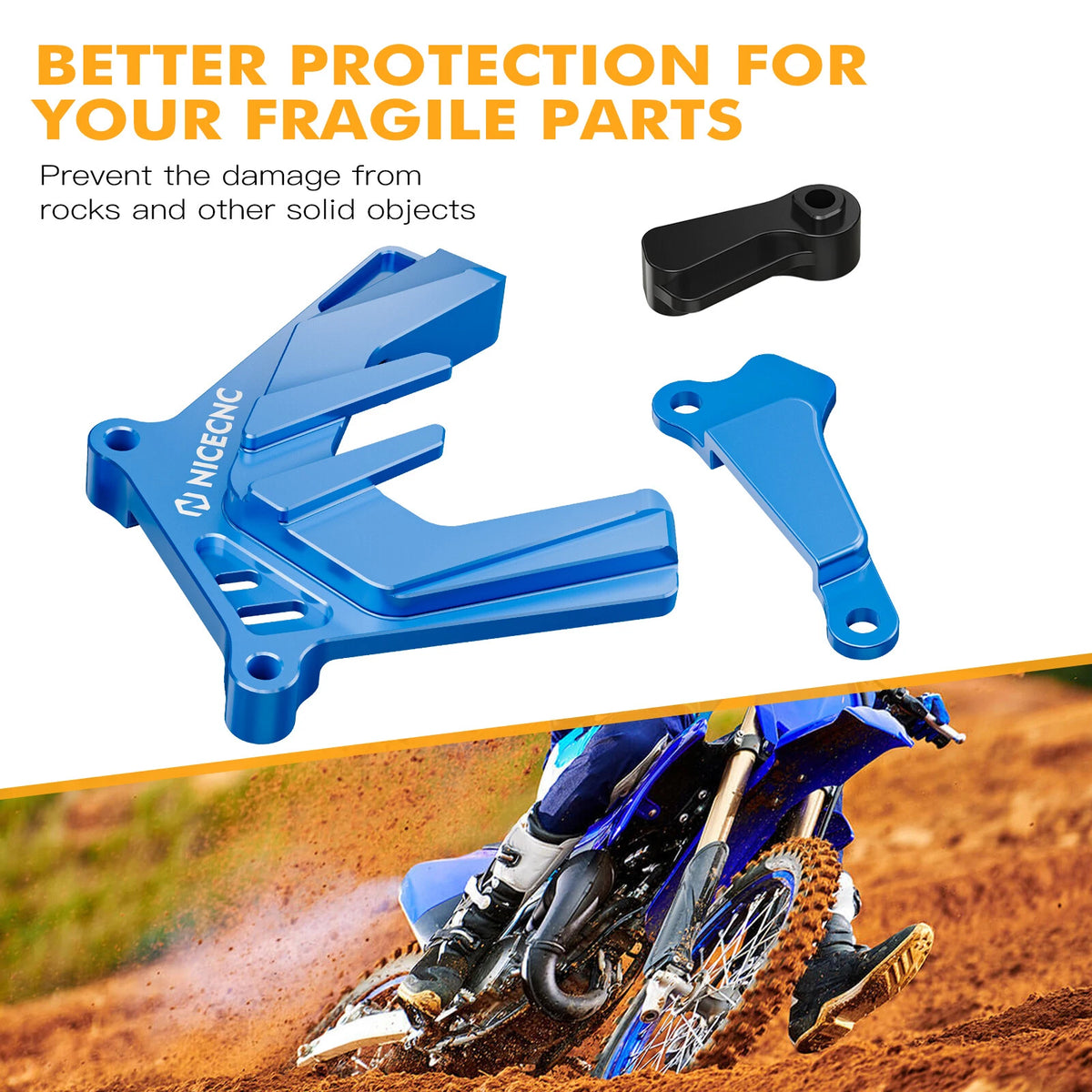 NICECNC Front Sprocket Cover Case Saver Chain Guard for Yamaha YZ250 (2000–2024)