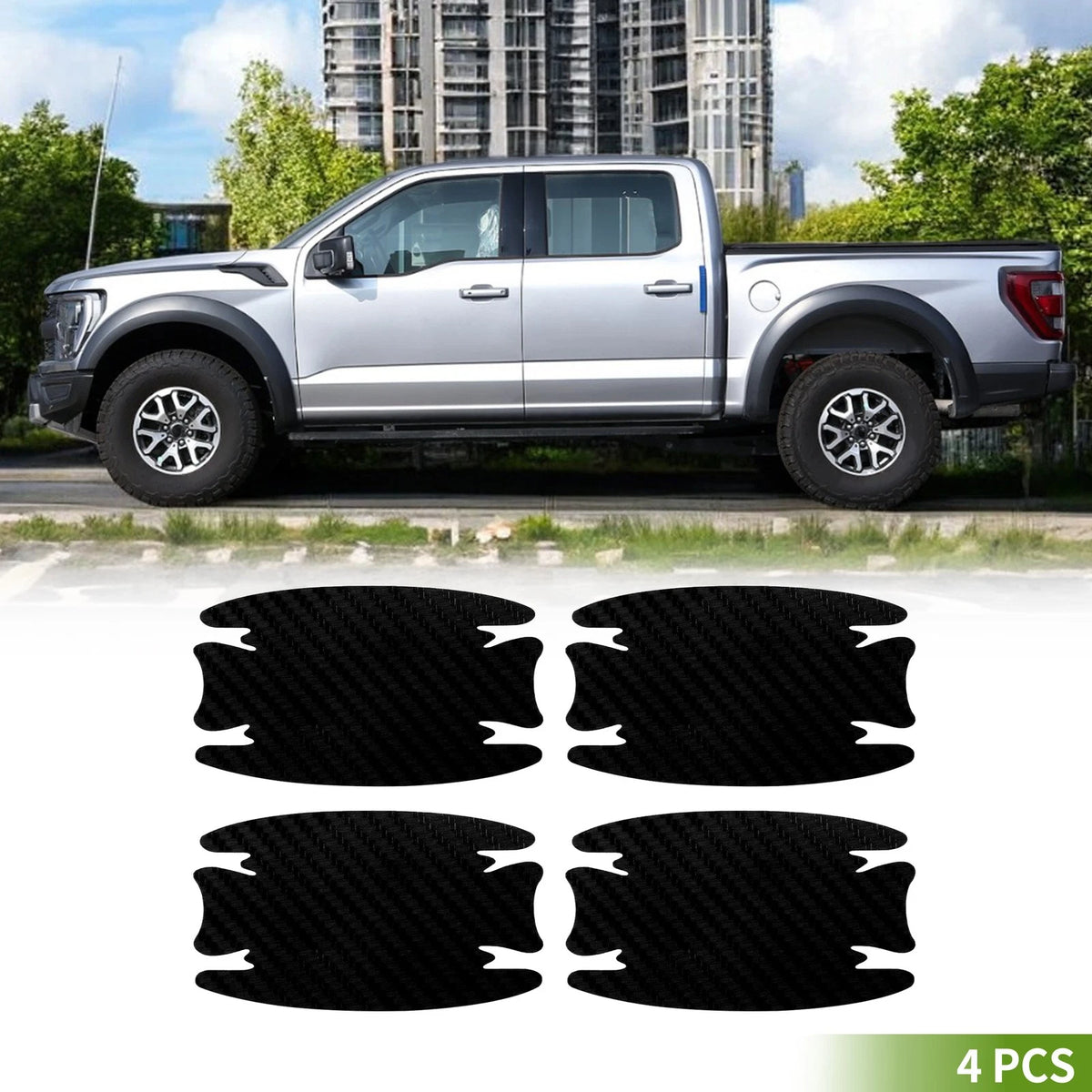 Car Door Handle Bowl Sticker for Universal Vehicles (51x89mm) - Black