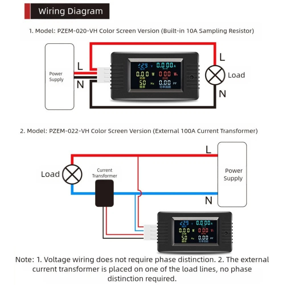 Digital Power Meter for Industrial Electrical Testing (AC 110 220V)