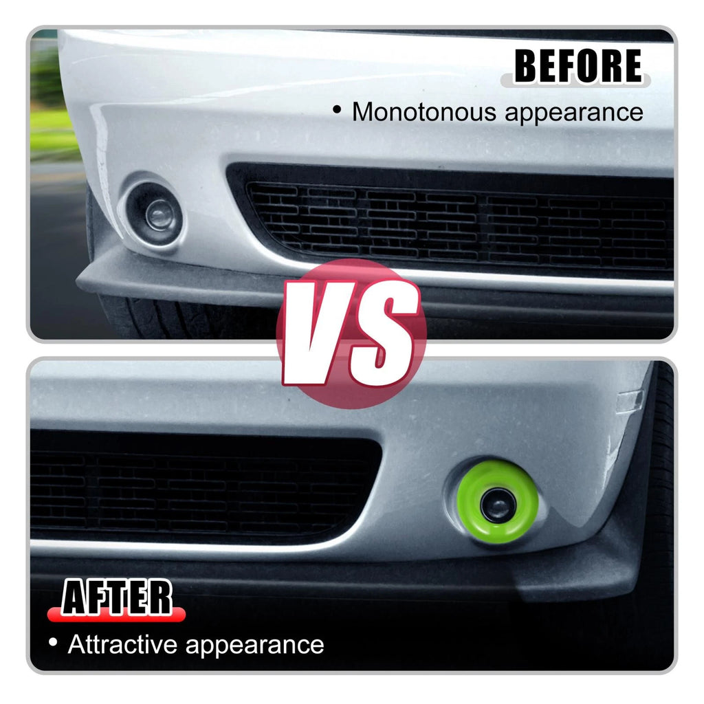 2Pcs Front Foglight Covers Trim Replacement for Dodge Challenger (2015–2020) Green