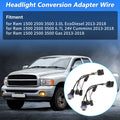2pc Projector Headlight Converter Adapter Wire for Ram 1500 2500 3500 (2013–2018)