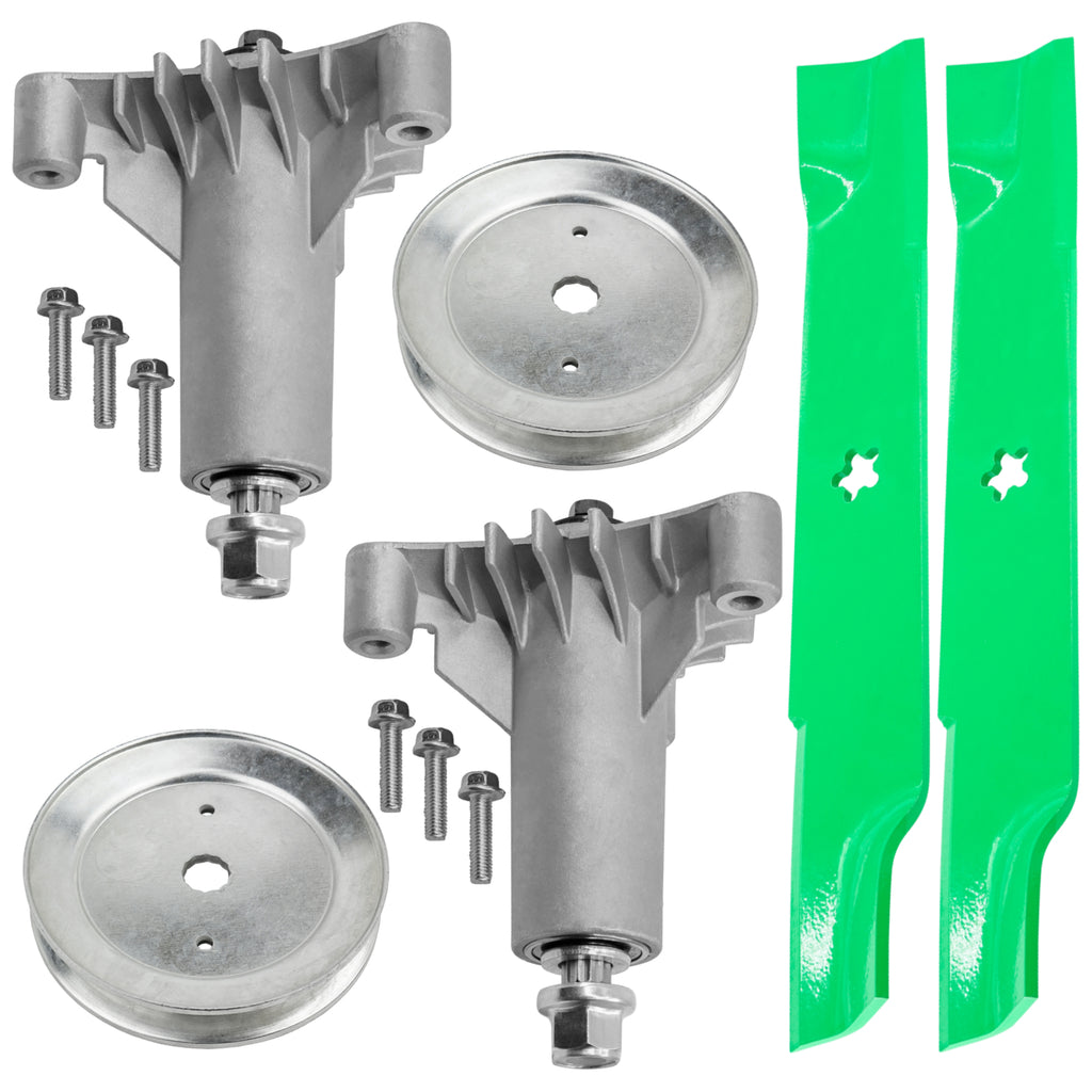 Deck Spindle Assembly with Pulley and Blade for Husqvarna LR12 (2000–2010)