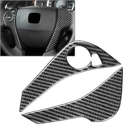 2X Carbon Fiber Steering Wheel Button Cover for Honda Accord (2013–2017)
