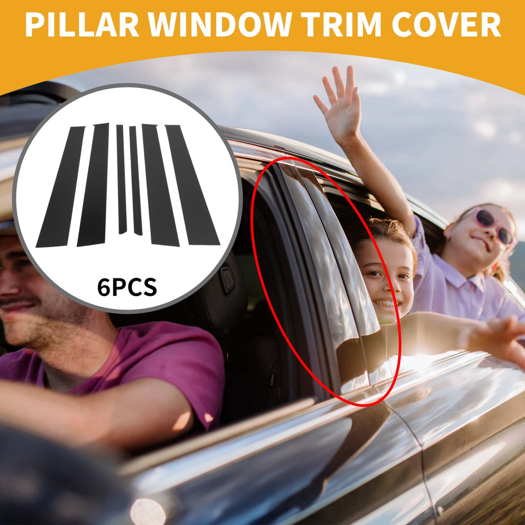 6 Pcs Pillar Window Trim Covers Replacement for Honda CRV (2002–2006) Black