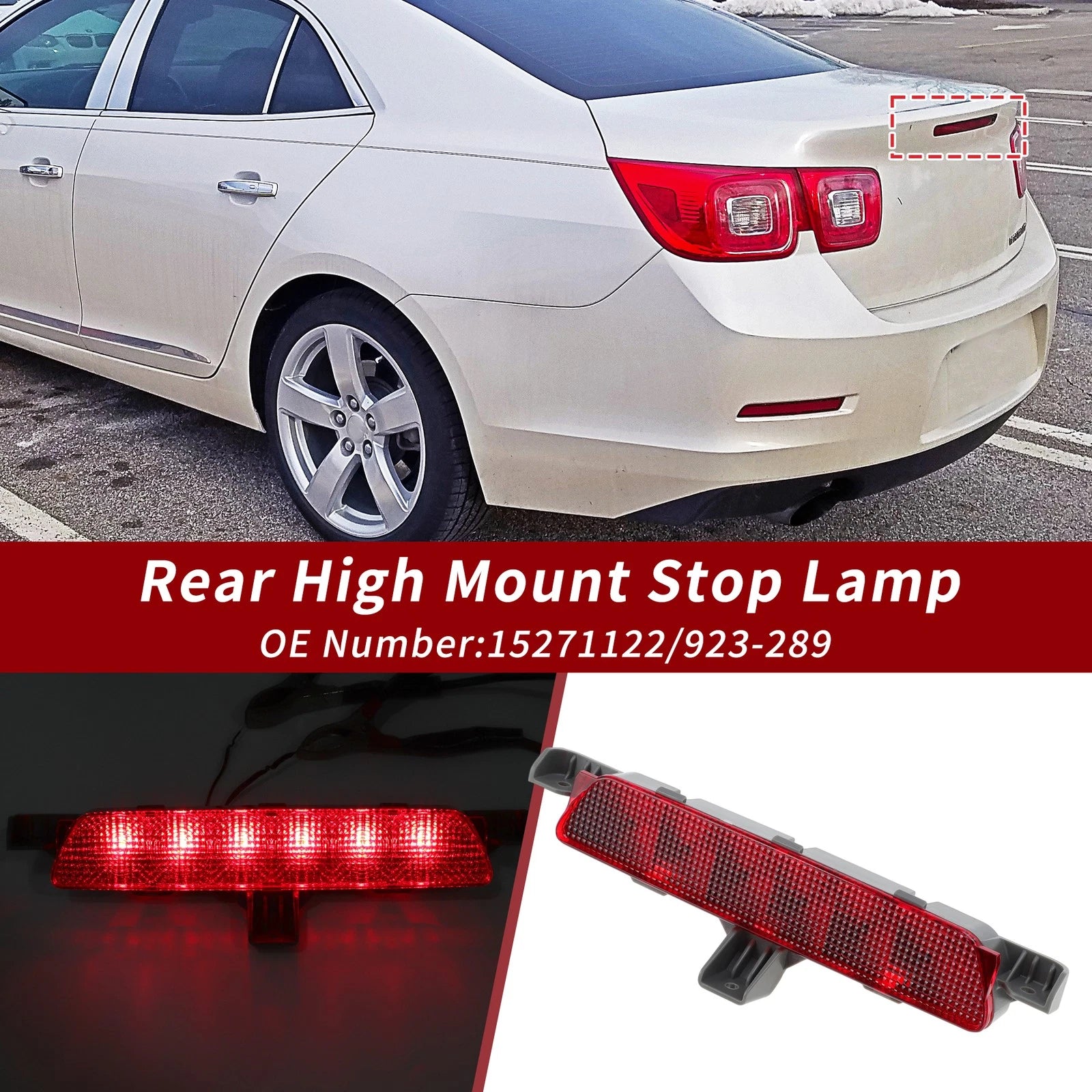 Third Brake Light High Mount LED Replacement for Chevrolet Malibu (2008–2012)