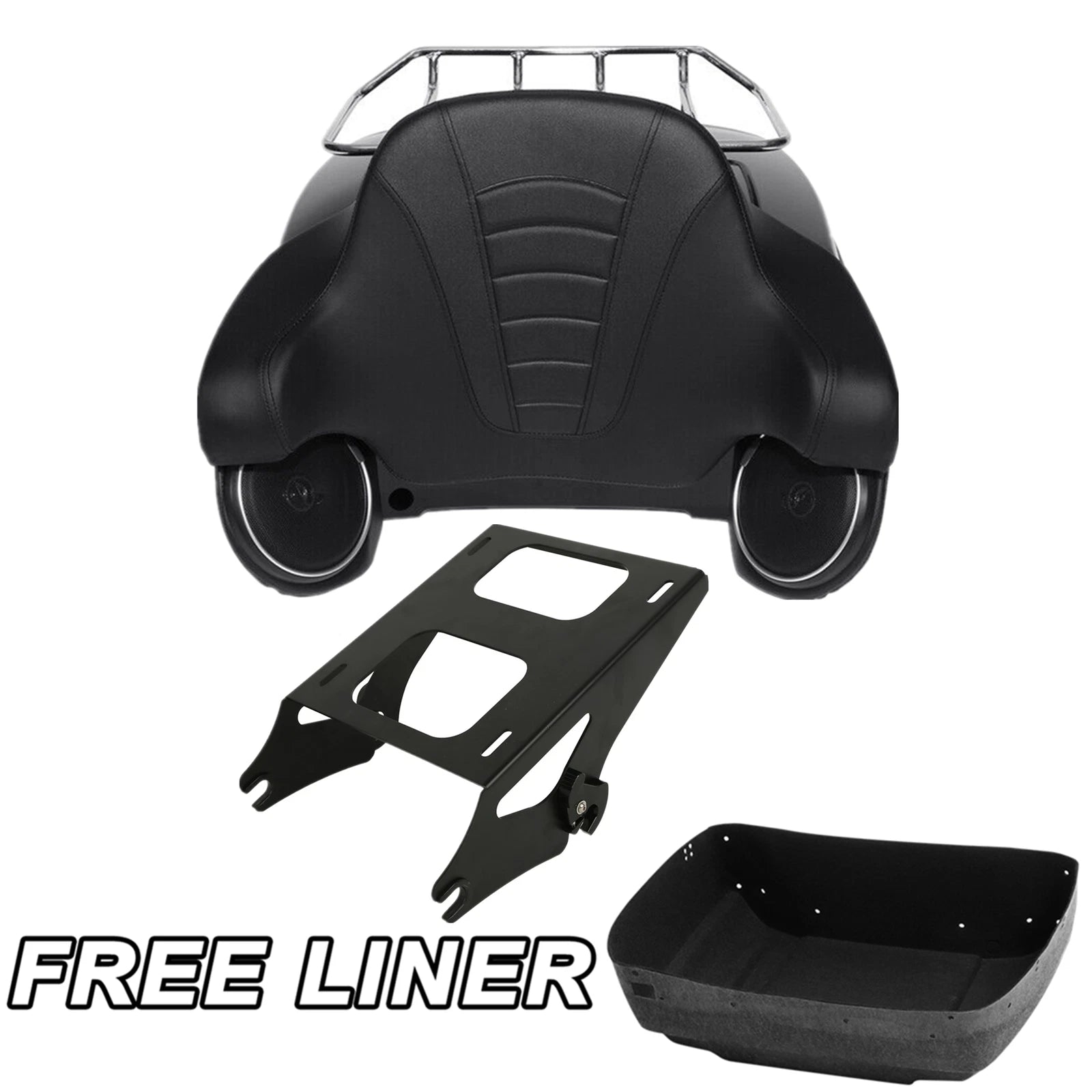 Trunk Pad Rack Speakers Mount for Harley Touring (2014–2025) Matte Black