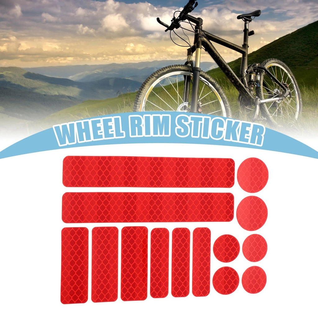 14pcs Reflective Stickers for Helmet Reflector for Bicycle Car Red (Universal)