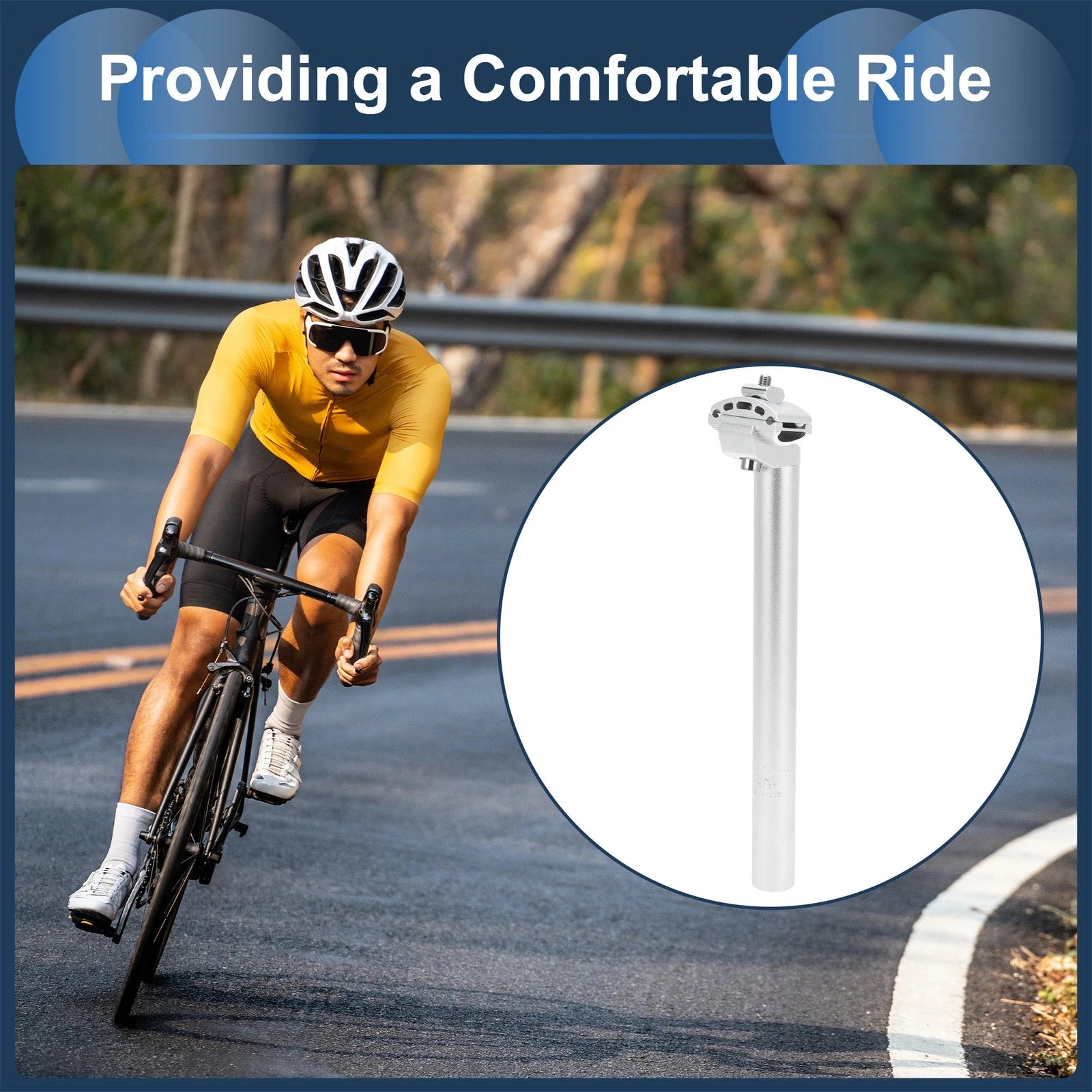 Seat Post 27.2mm Adjustable with Fixing Clip for Bike (Universal 2000–2025)